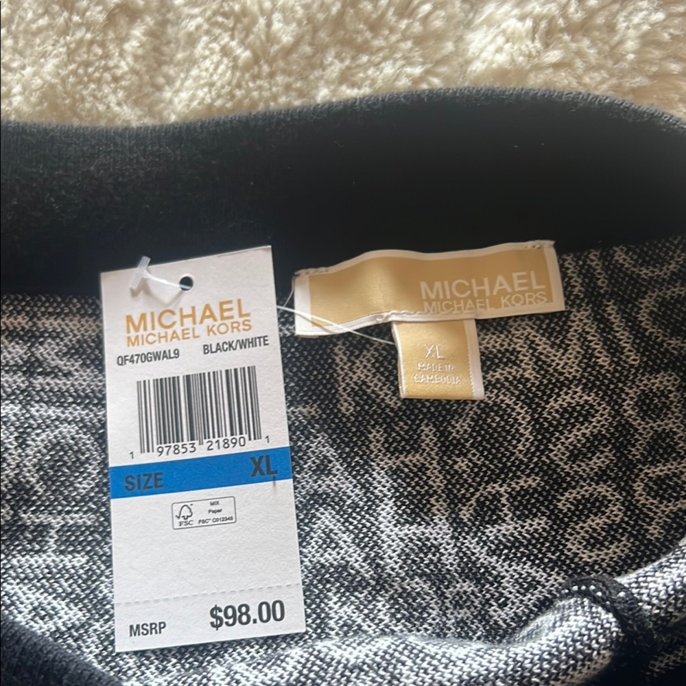 Michael Kors Black and White Men's Sweater
